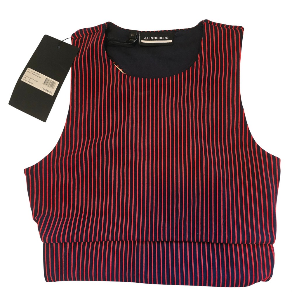 J Lindeberg Womens Penelope Sports Bra Top AWJT08428 G135 Fiery Red Navy XS NWT